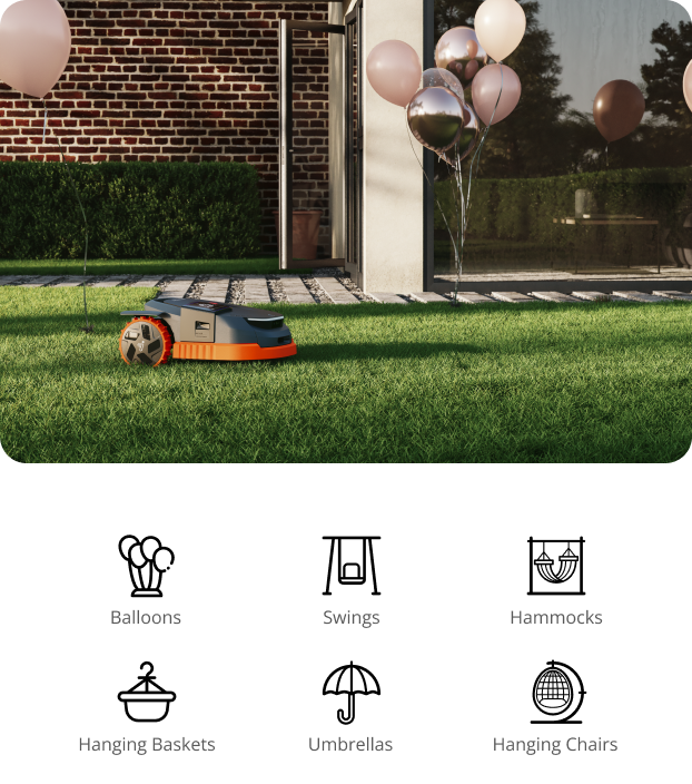 Navimow i110N robot lawn mower mows grass in a backyard.