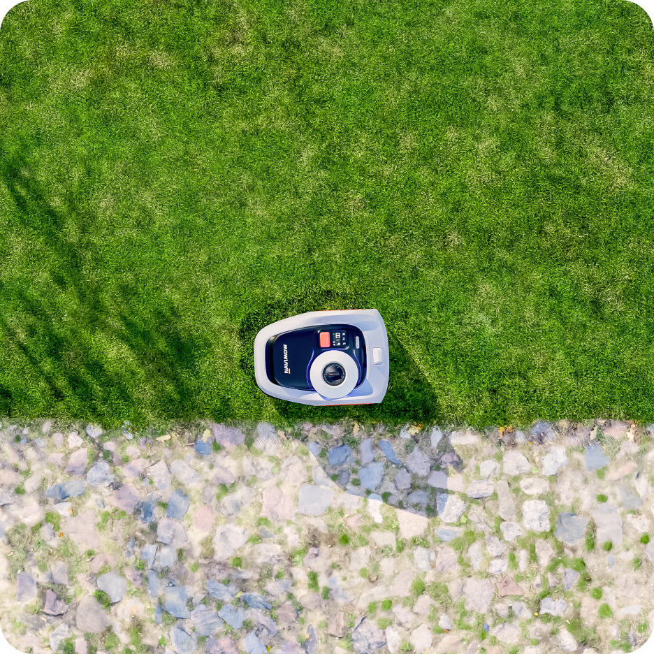 Navimow i105E robot lawn mower is mowing the green grass.
