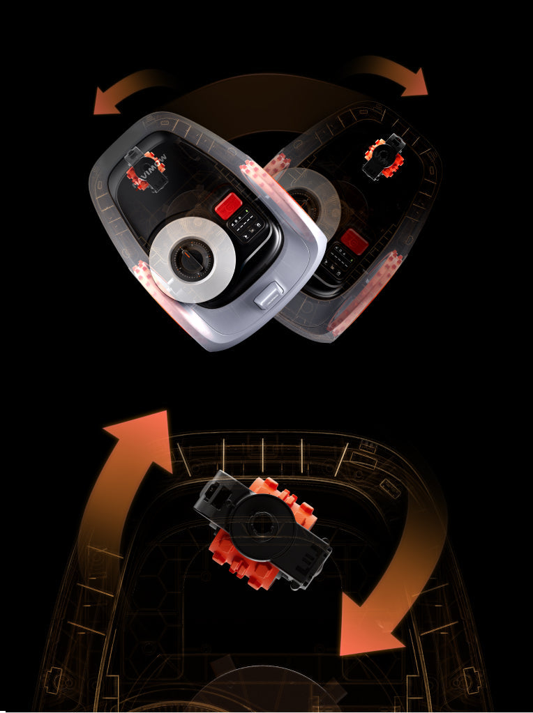 Navimow i105E robot lawn mower featuring advanced internal steering mechanism.