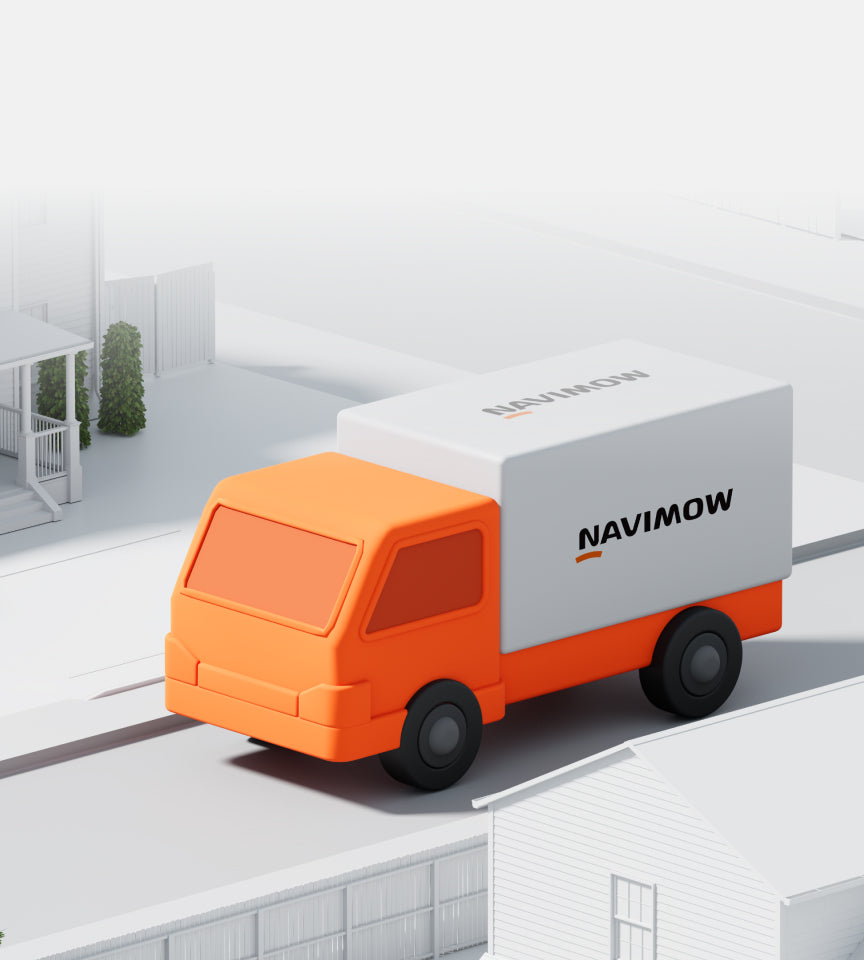 Navimow truck with a new Navimow i110N robot lawn mower.