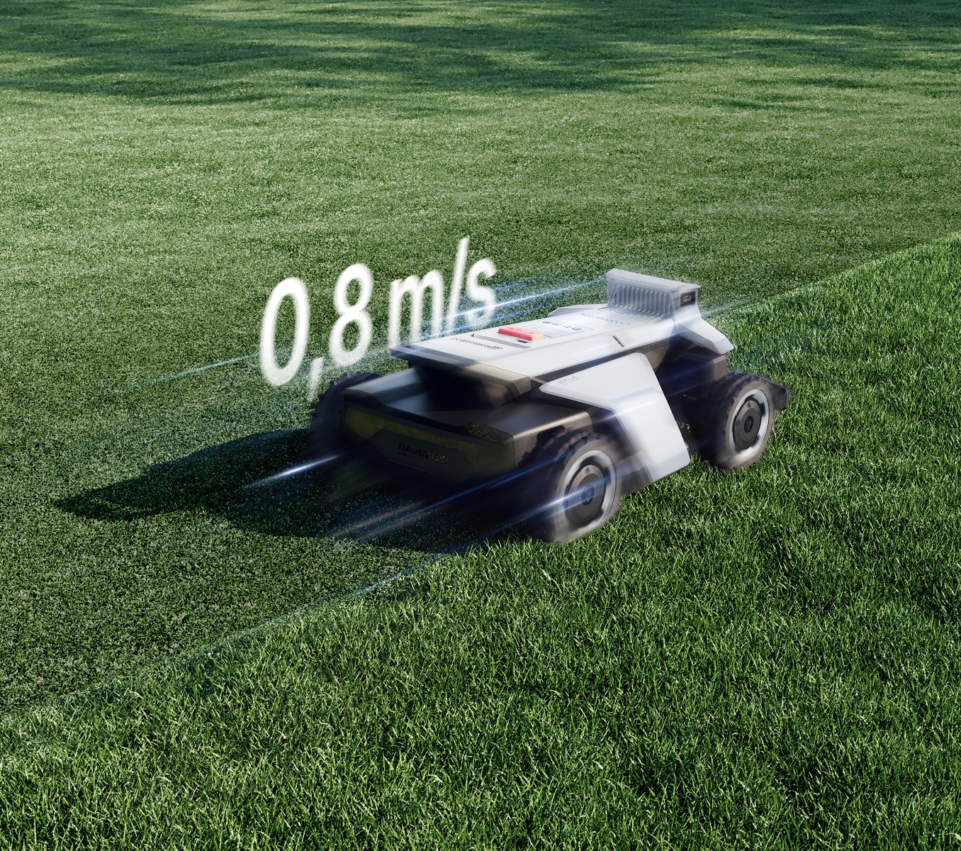 Navimow i Series robot lawn mower mows the green grass.