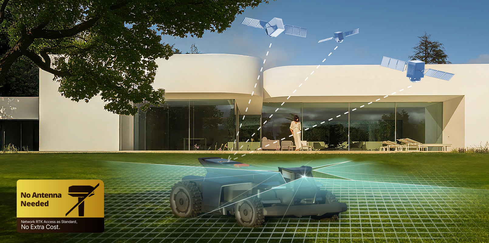 Segway Navimow i Series robot lawn mower mows the grass.